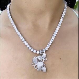Butterfly tennis necklace
